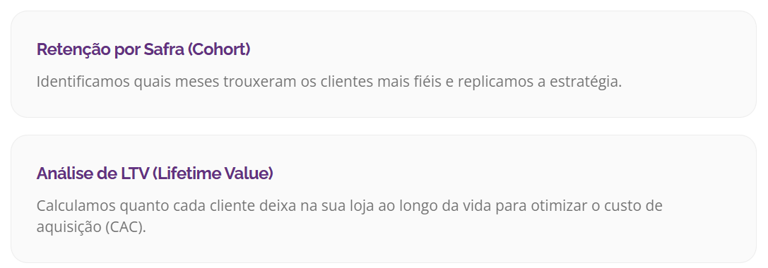 análise de ltv e retenção de safra